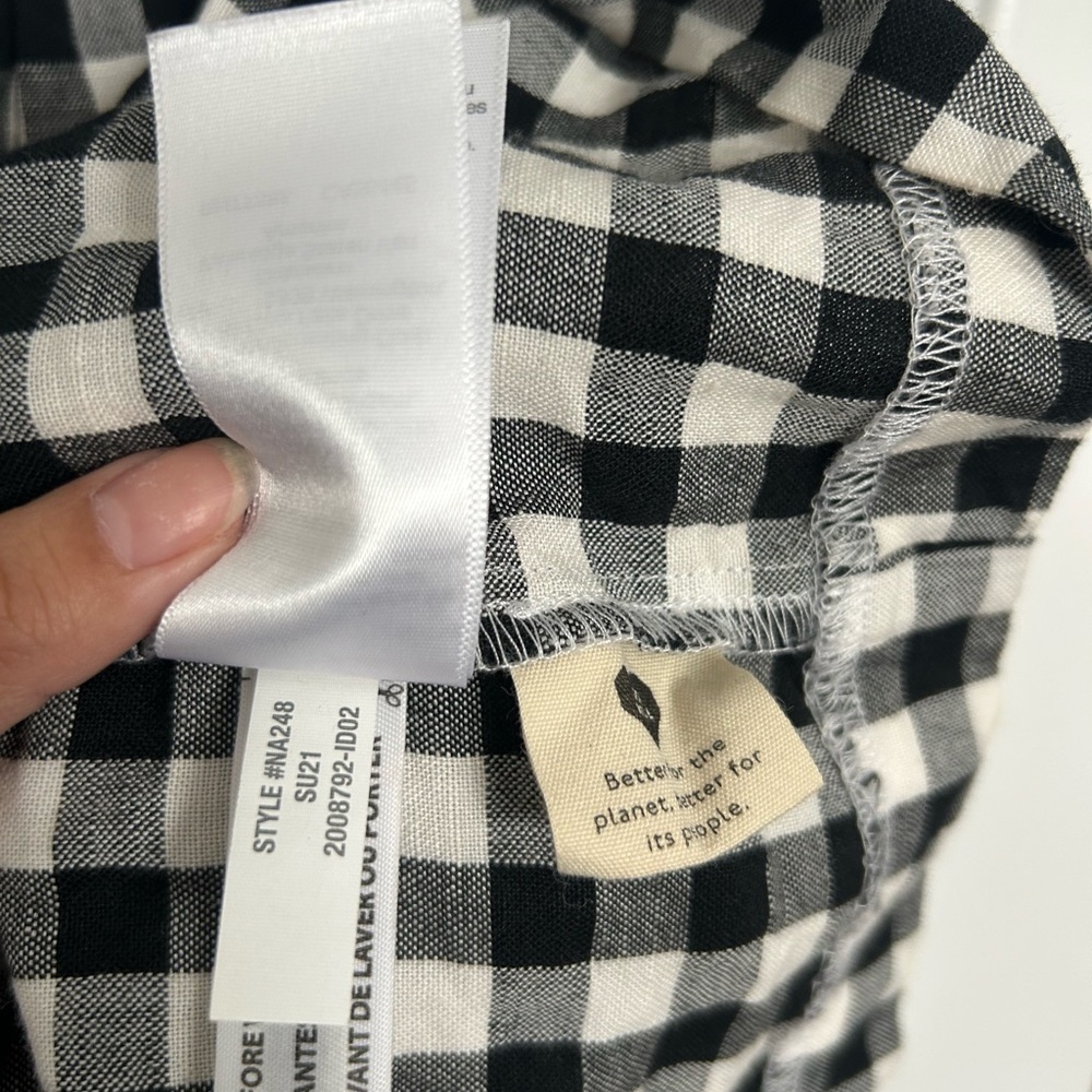 Madewell Women Linen Blend Allie Mini Dress in Gingham Check size small preppy - Picture 11 of 15